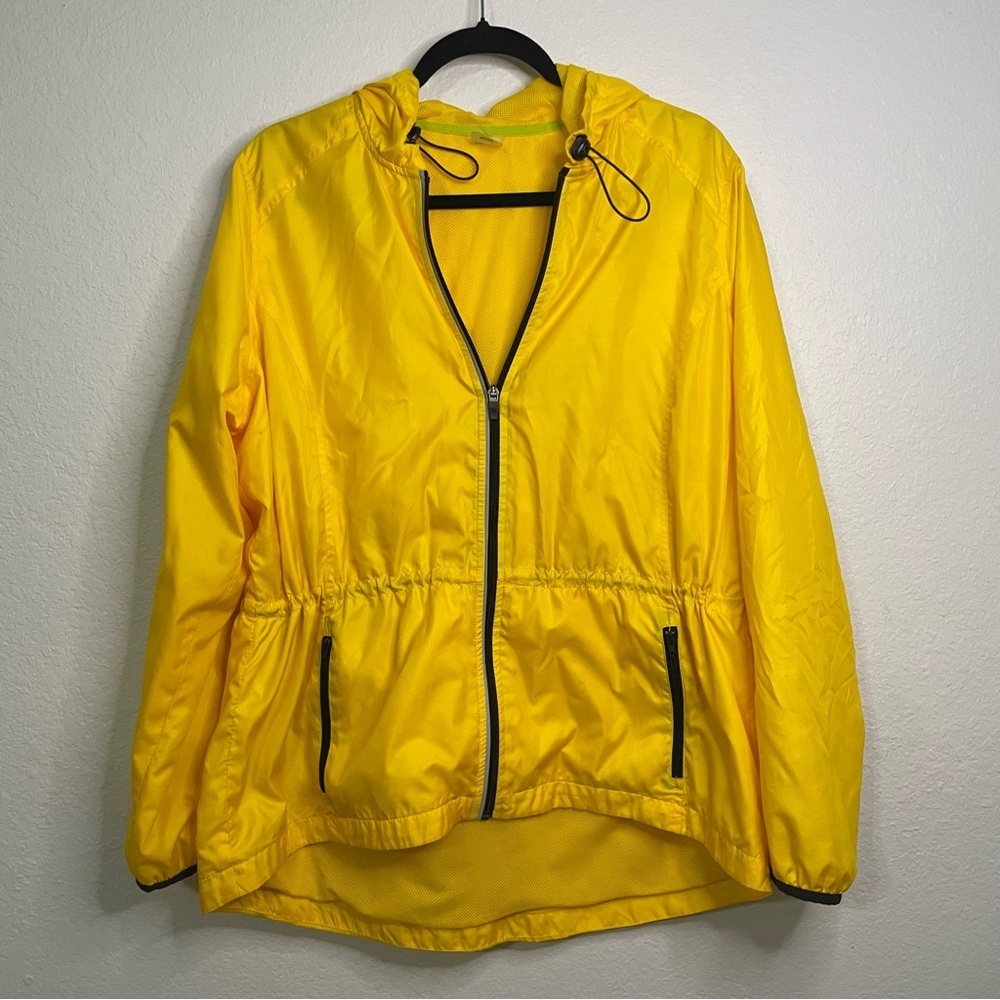 Xersion Yellow Women's Hooded Jacket XL petite winter windbreaker cinch waist